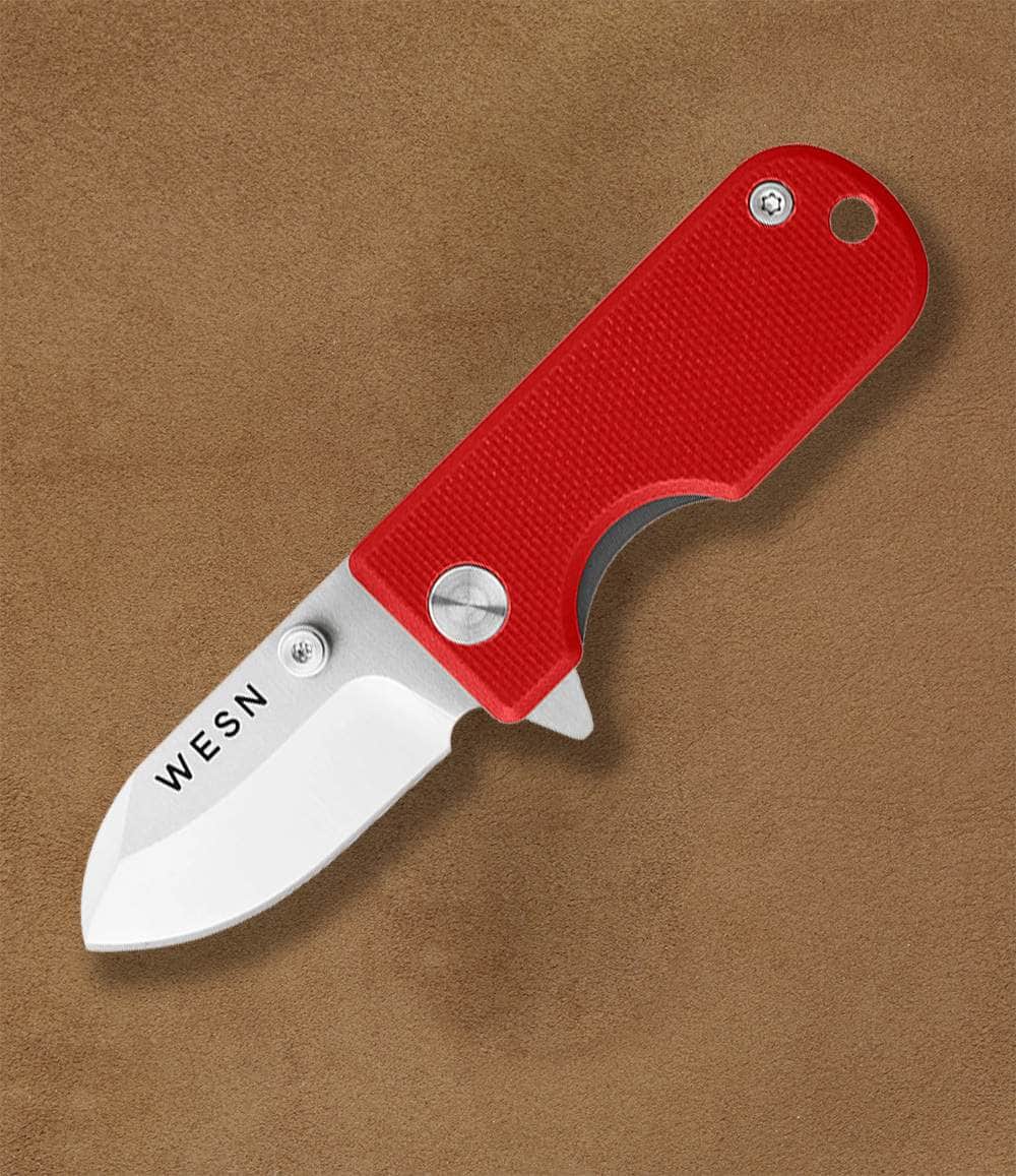 WESN EDC Maroon G10 x Titanium The WESN Microblade