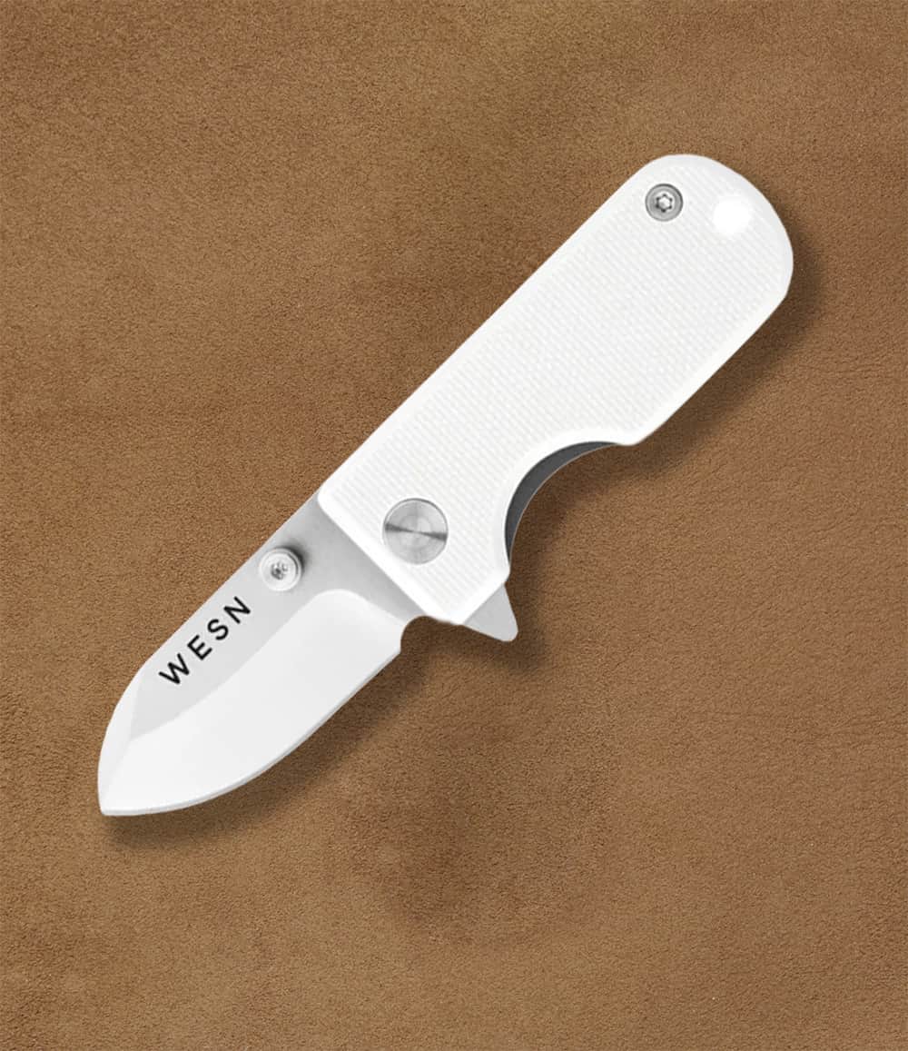 WESN Knife White G10 x Titanium The WESN Microblade