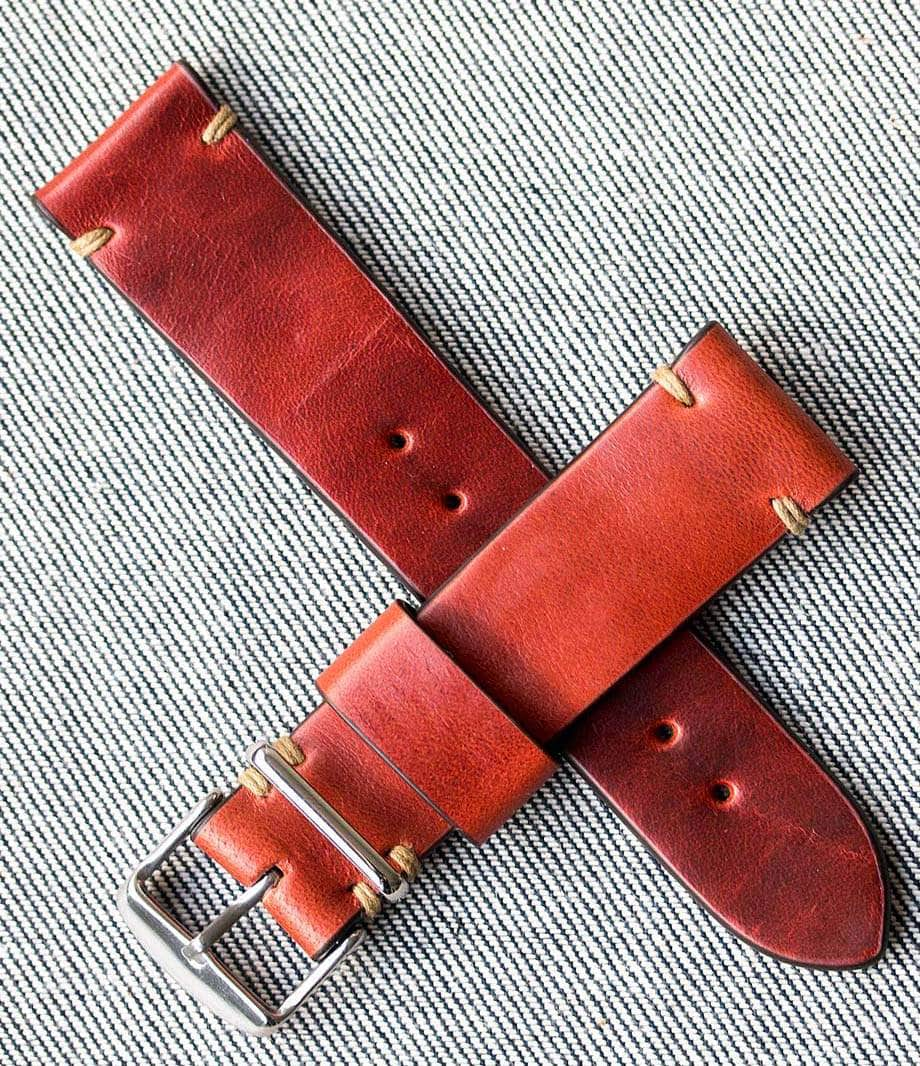 Worn & Wound Strap Crimson / 18mm / Brushed Model 2 Premium