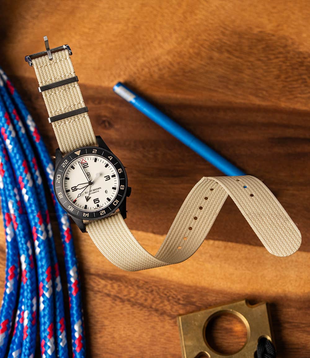 The Anachronist Shop Strap 18mm Cream Zero-Pass Ribbed Nylon Strap