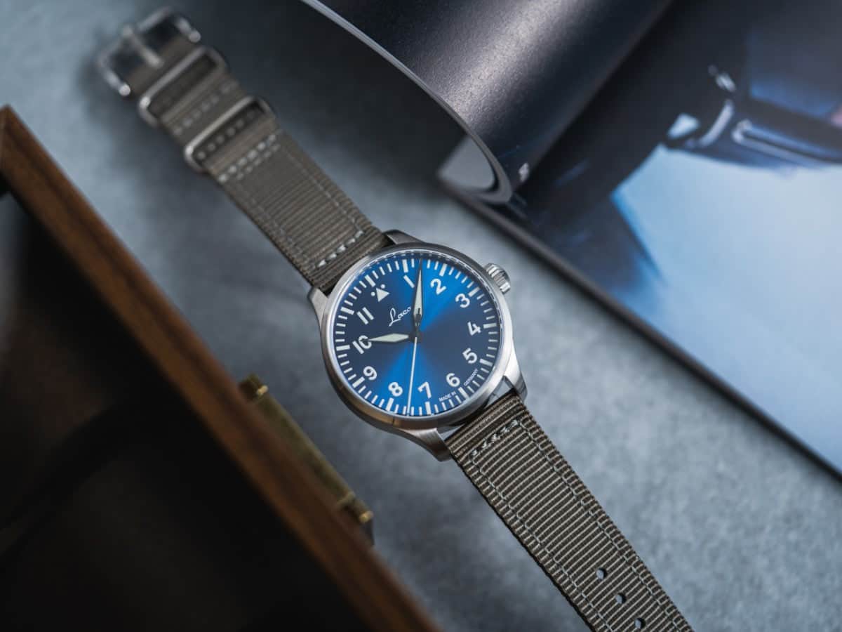 Watch Gang Watch Augsburg Blaue Stunde 42 nylon bracelet | Blue Dial
