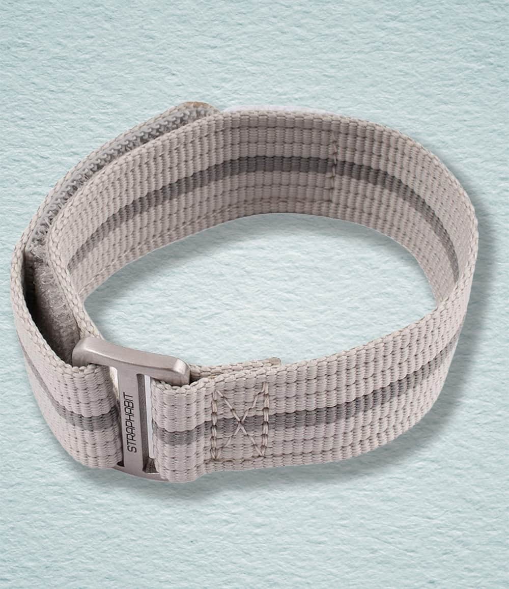 StrapHabit Strap 20mm / Smoke/Gray Hook and Loop Single Pass Watch Straps