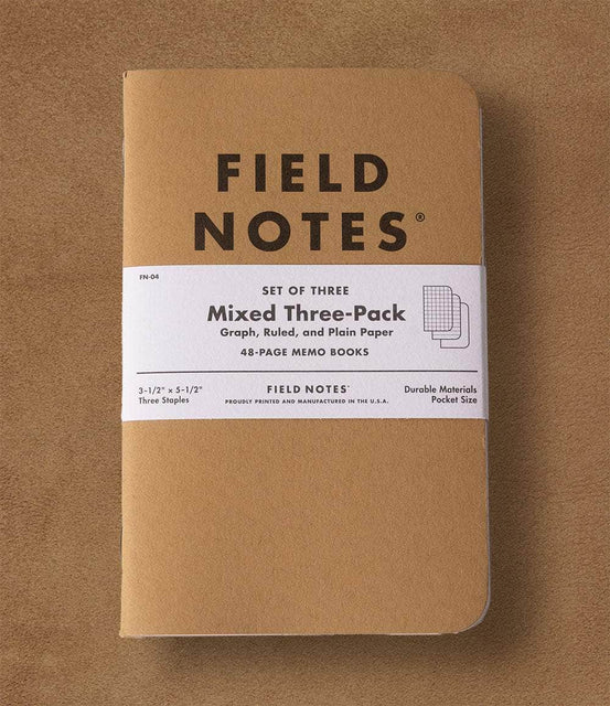 Field Notes Accessory Mixed 3-Pack Original 3-Pack Kraft Memo Books