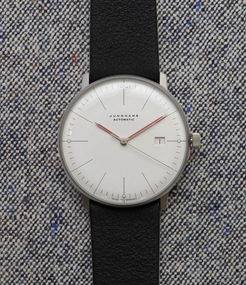 Junghans Watch Matte White with batons Max Bill Bauhaus
