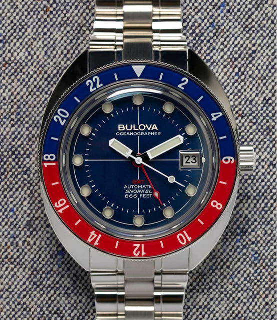 Bulova Watch Blue Dial + Bracelet Oceangrapher GMT