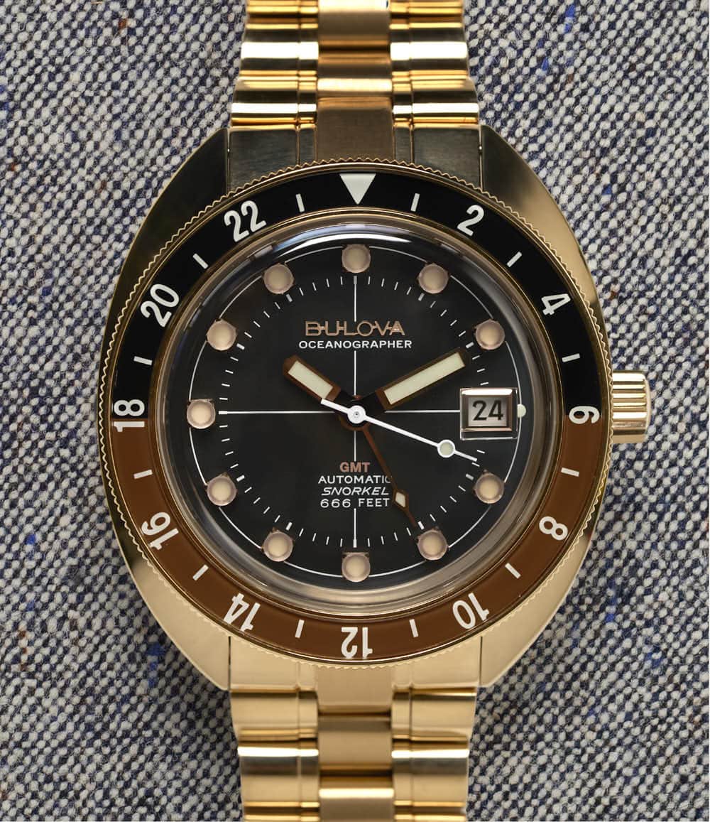 Bulova Watch Black Dial + Bracelet Oceangrapher GMT