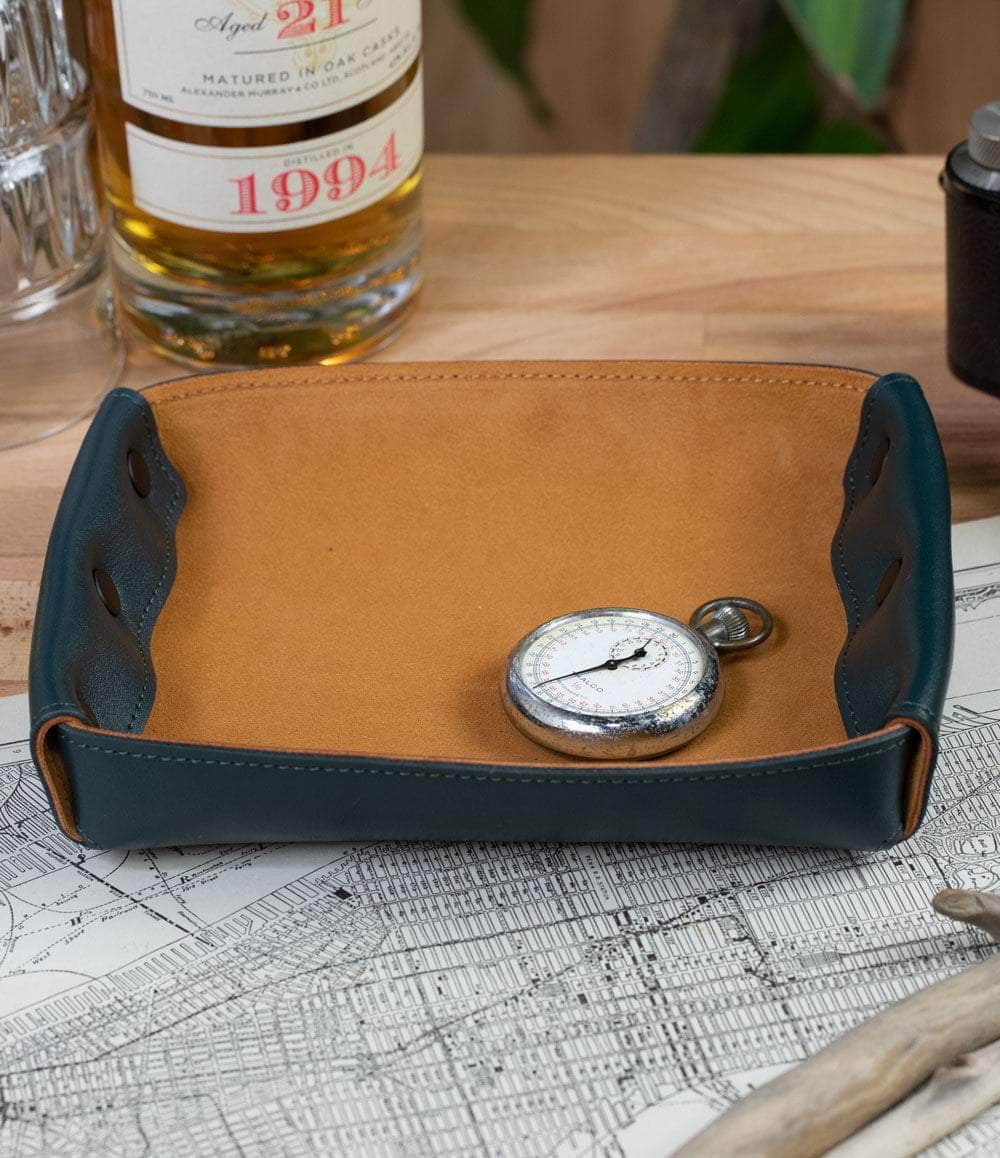 Windup Watch Shop Accessory Green Leather Valet Tray