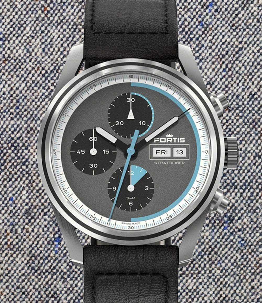 Fortis Watch Cosmic Gray / Aviator Strap Stratoliner