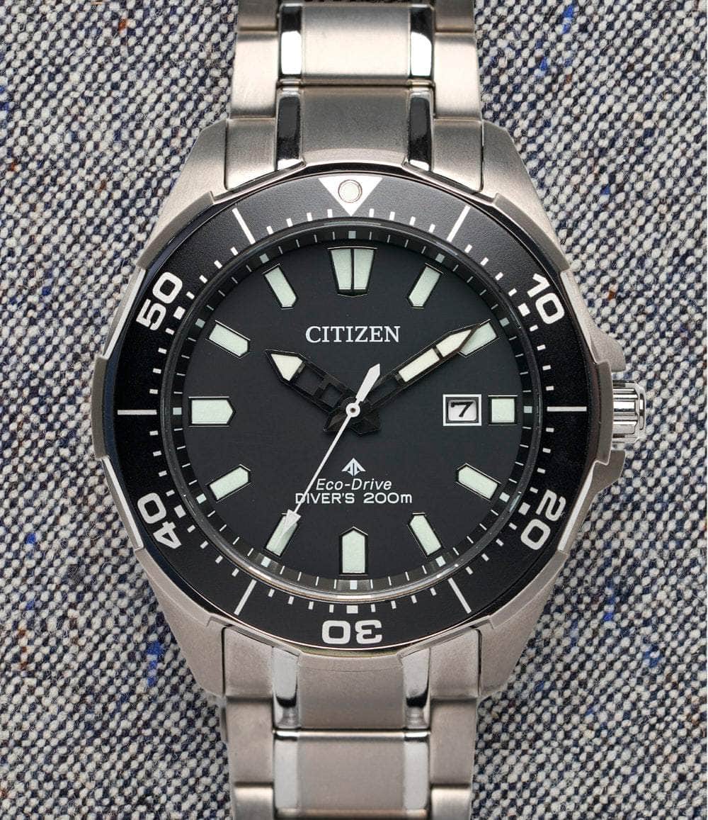 Citizen Watch Black Promaster Dive Eco Drive Super Titanium