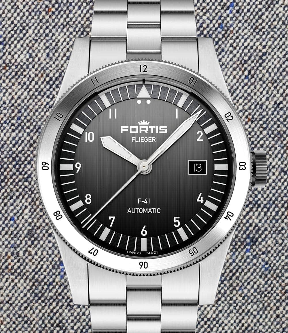 Fortis Watch Black / Bracelet Flieger F-41 Automatic