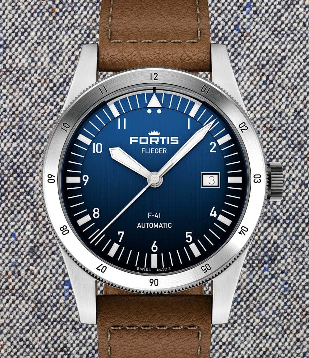 Fortis Watch Liberty Blue / Aviator Strap Flieger F-39 Automatic