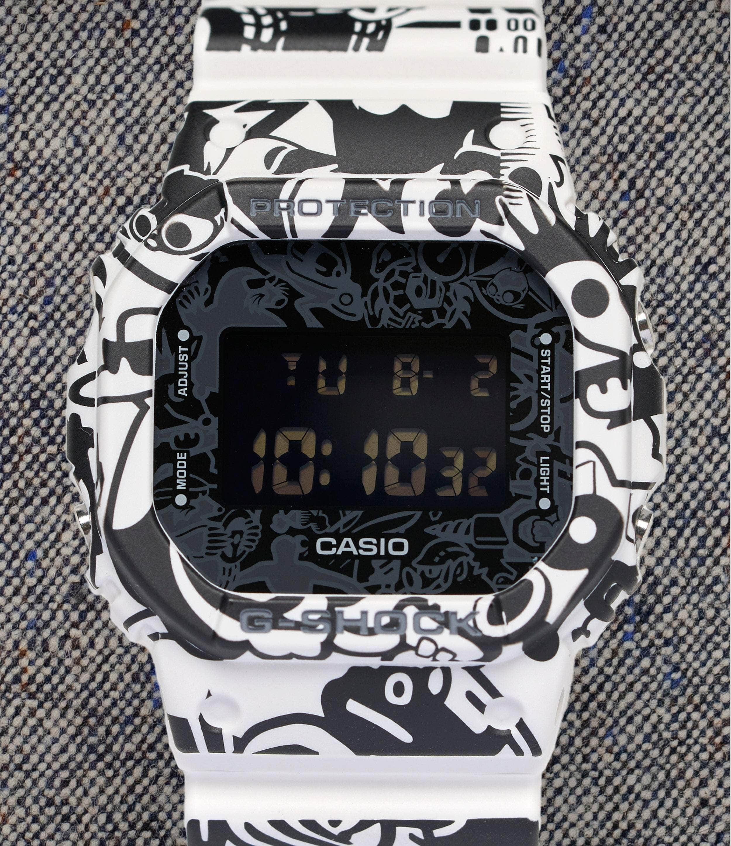 G-Shock Watch Black/White Camo Digital 5600 Series