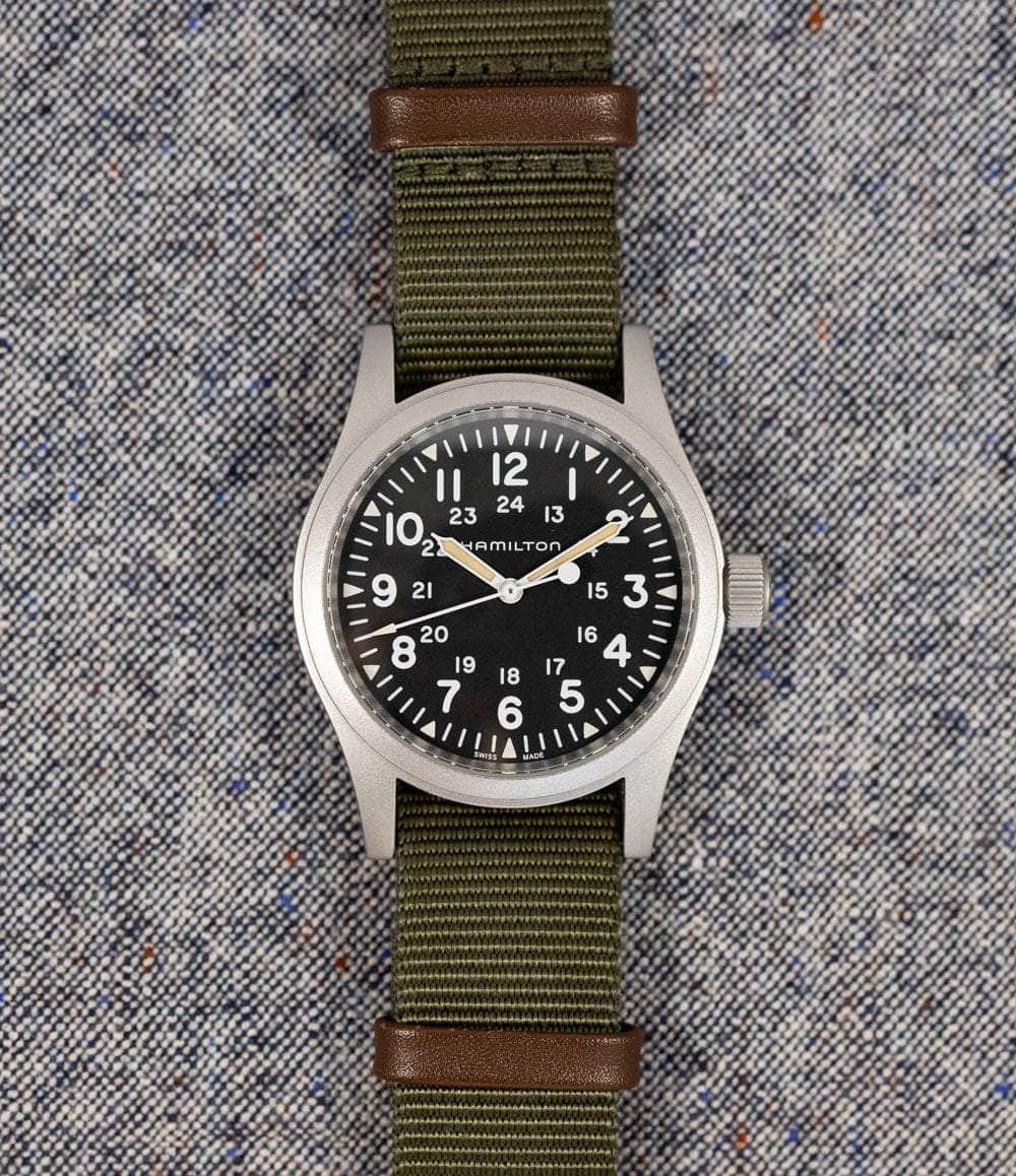 Hamilton Watch Black / Nylon Khaki Field Mechanical