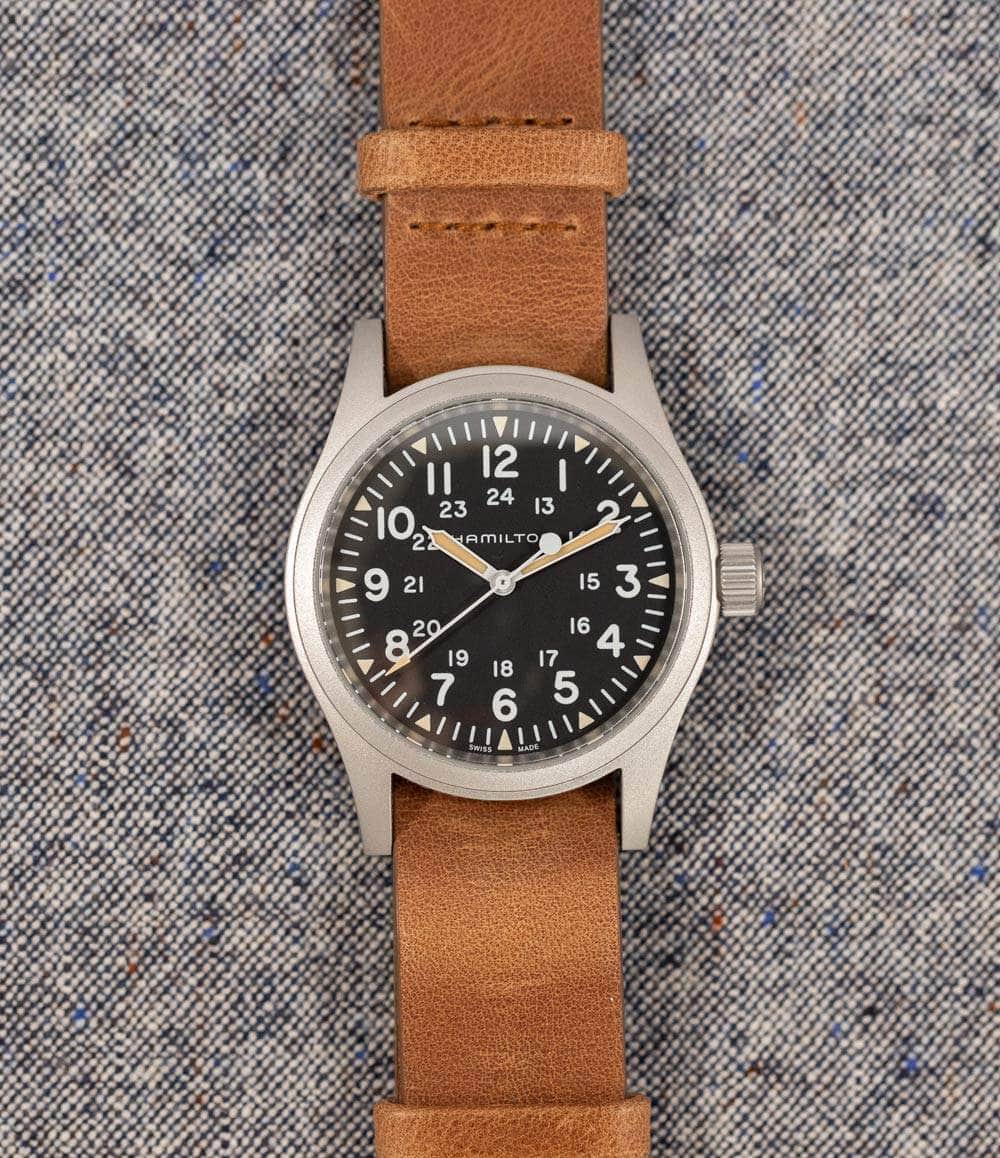 Hamilton Watch Black / Leather Khaki Field Mechanical