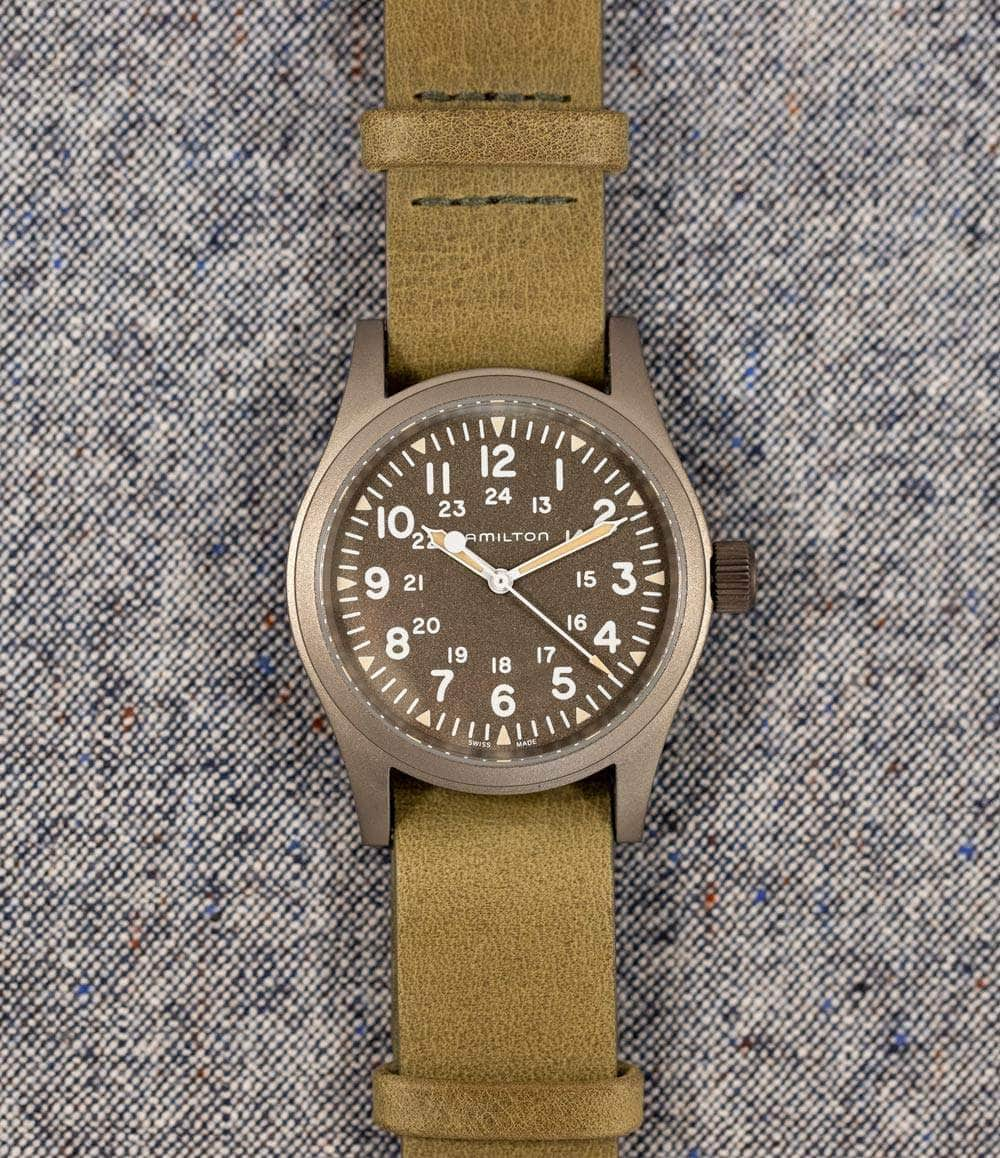 Hamilton Watch Earth PVD / Leather Khaki Field Mechanical