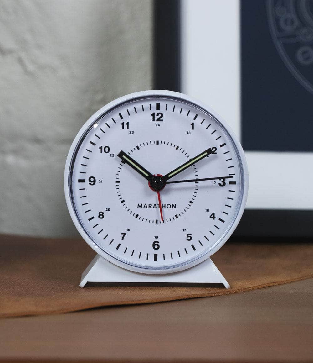 Marathon Clock Default / White Mechanical Alarm Clock