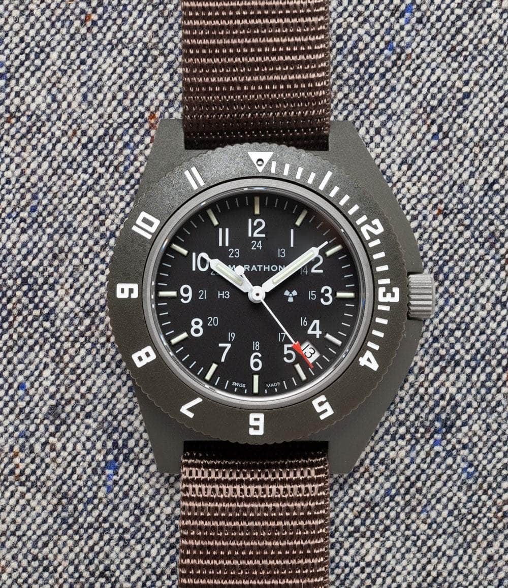 Marathon Watch Logo - Date / Sage Green Navigator