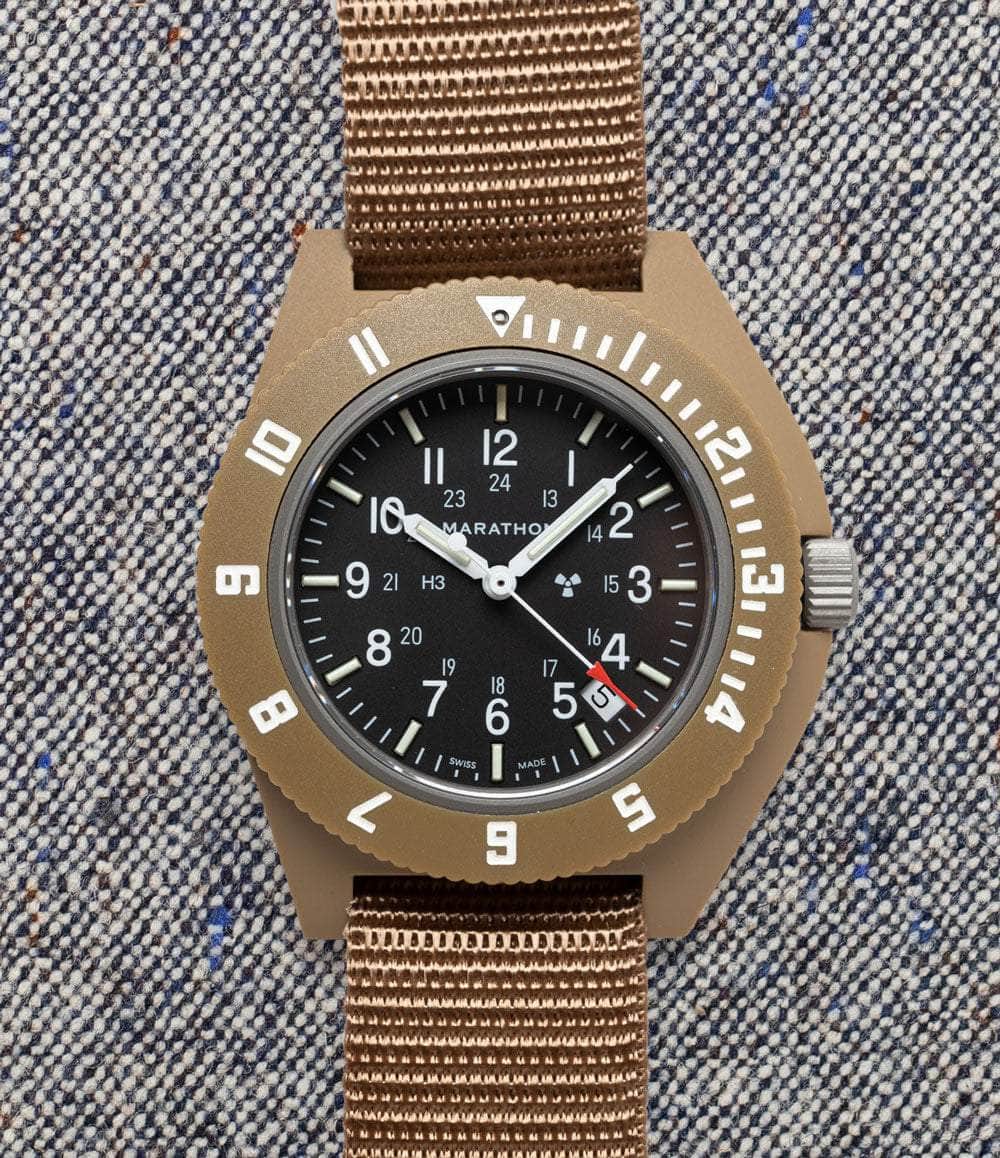 Marathon Watch Logo - Date / Desert Tan Navigator