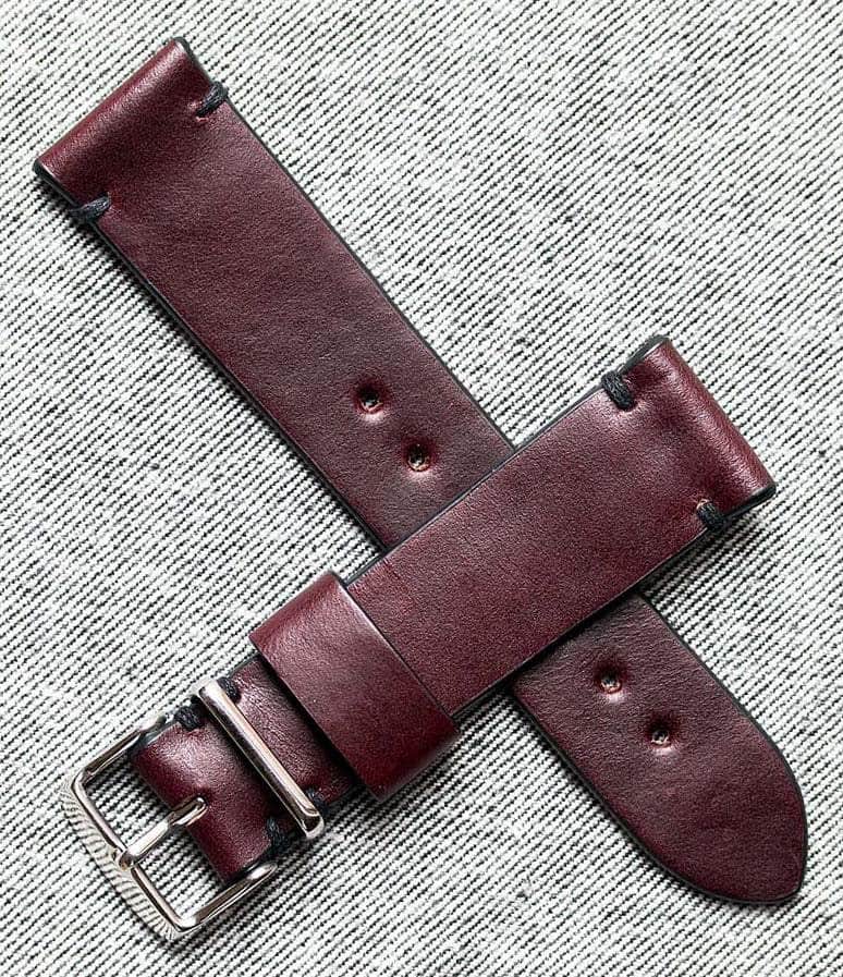Worn & Wound Strap Color 8 Burgundy / 18mm / Brushed Model 2 Premium
