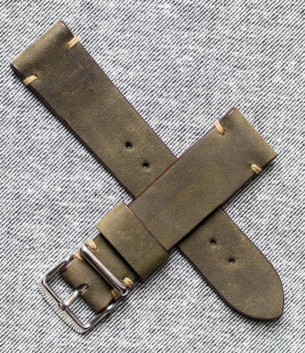 Worn & Wound Strap Olive / 18mm / Brushed Model 2 Premium