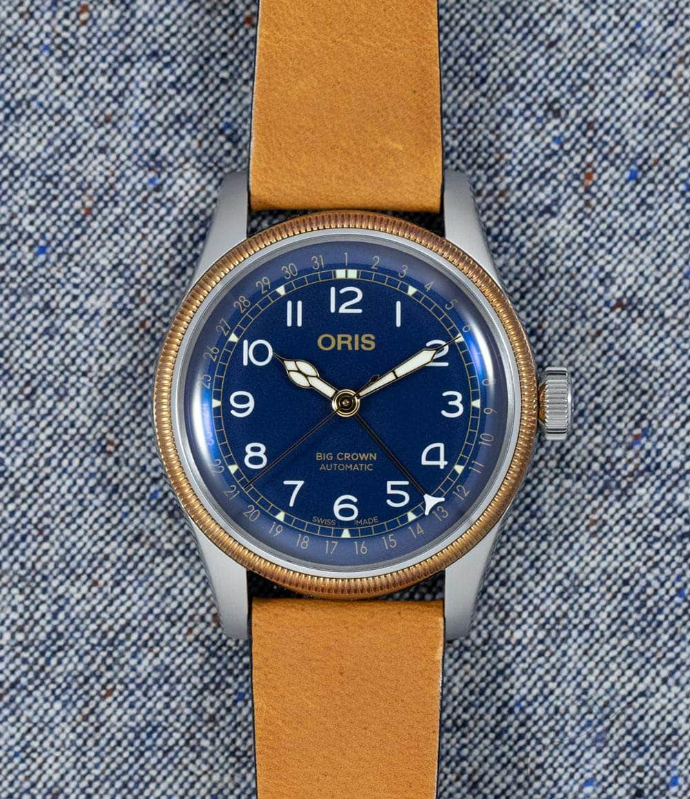 Oris Watch Default / Blue with Bronze Bezel Big Crown Pointer Date