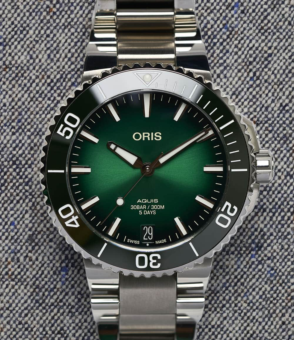 Oris Watch Green / Bracelet Aquis Date Caliber 400 41.5mm