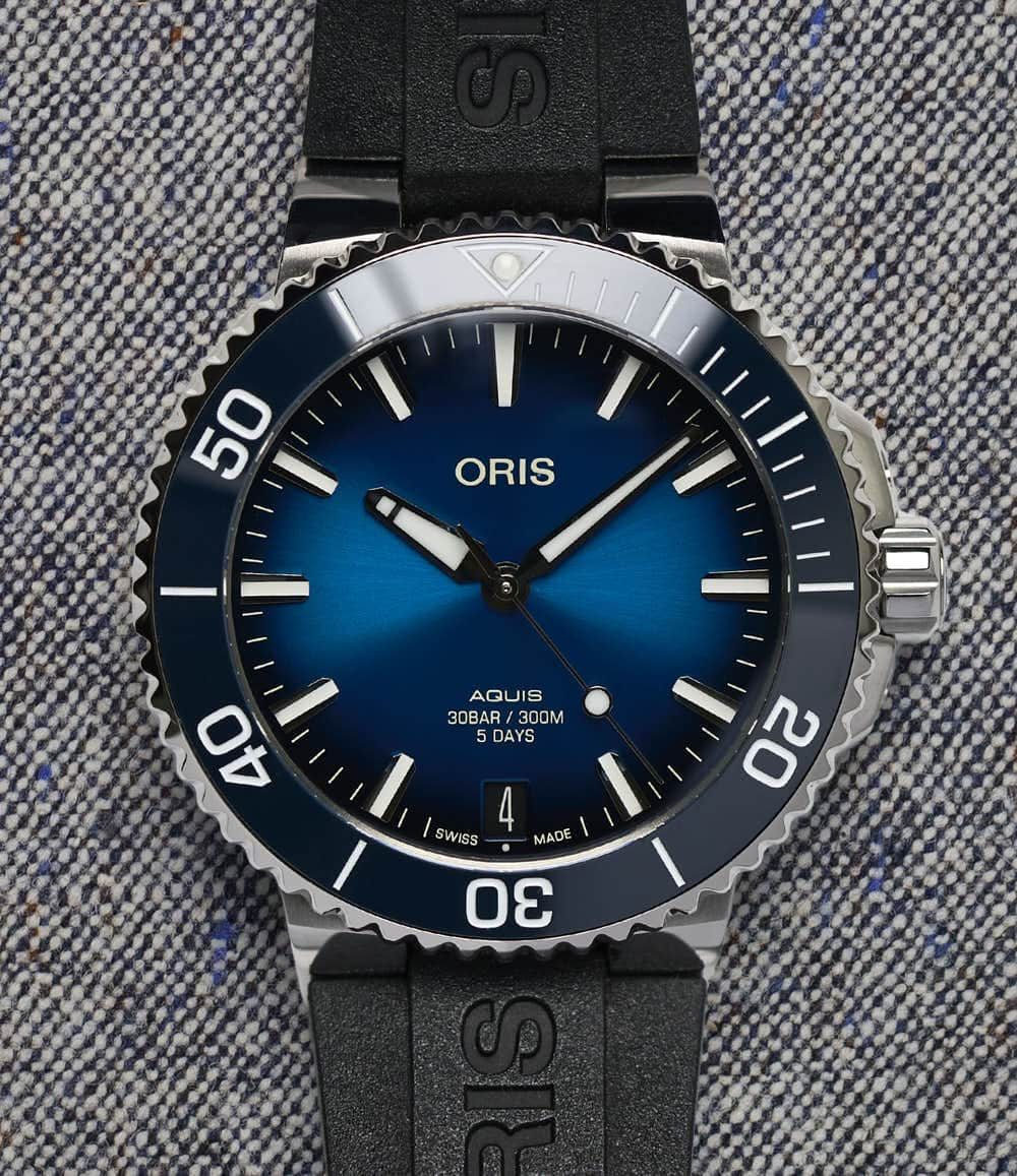 Oris Watch Blue / Rubber Aquis Date Caliber 400 41.5mm