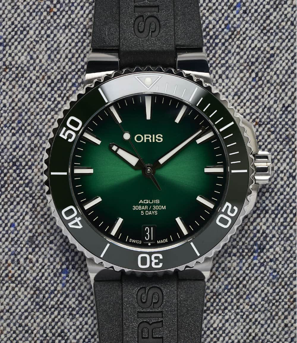 Oris Watch Green / Rubber Aquis Date Caliber 400 41.5mm