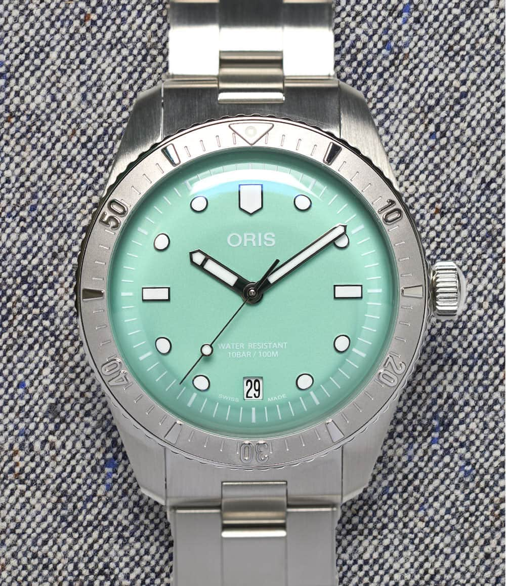 Oris Watch Green Divers Sixty-Five Cotton Candy Steel