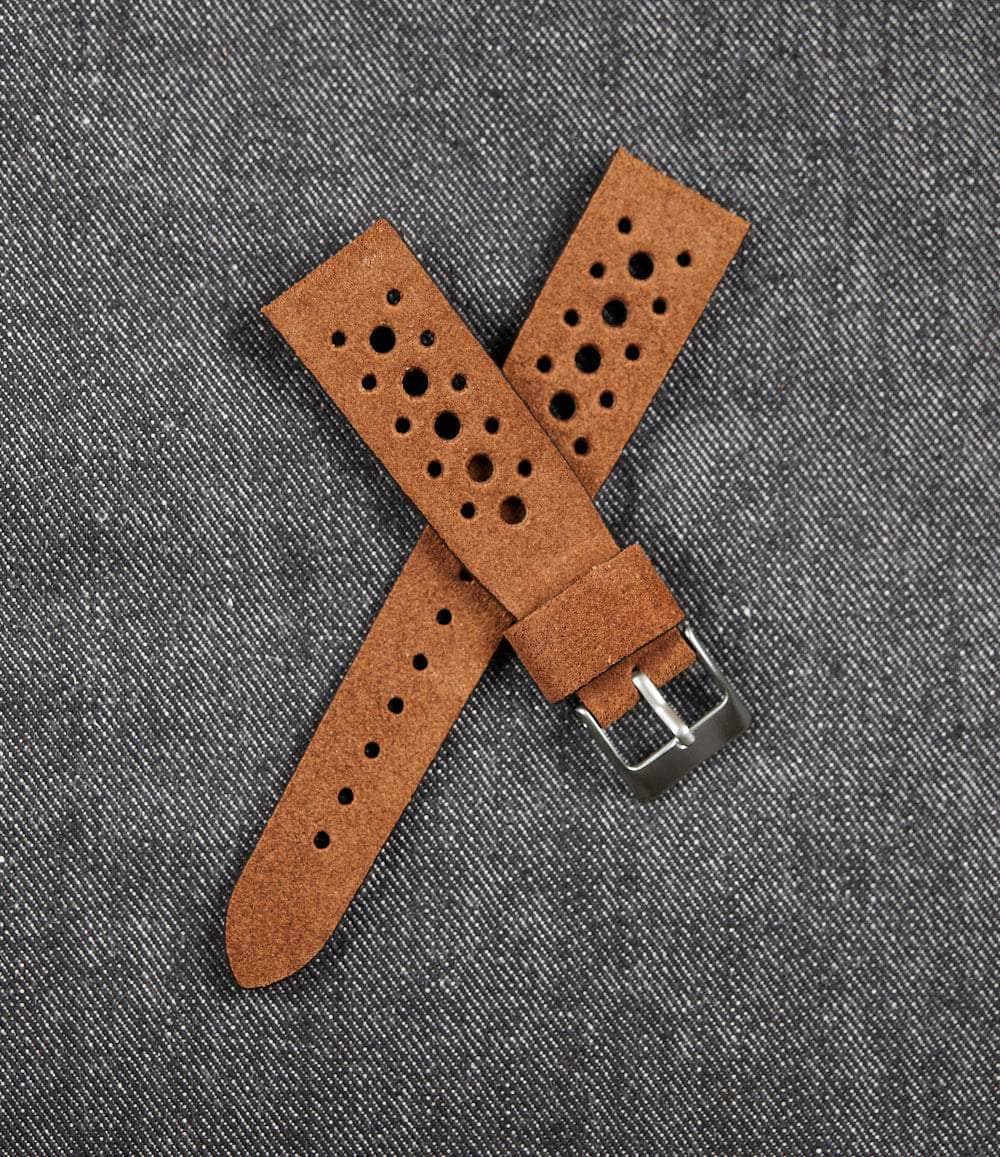 Windup Watch Shop Strap 20mm / Caramel Brown Suede Roadster Strap