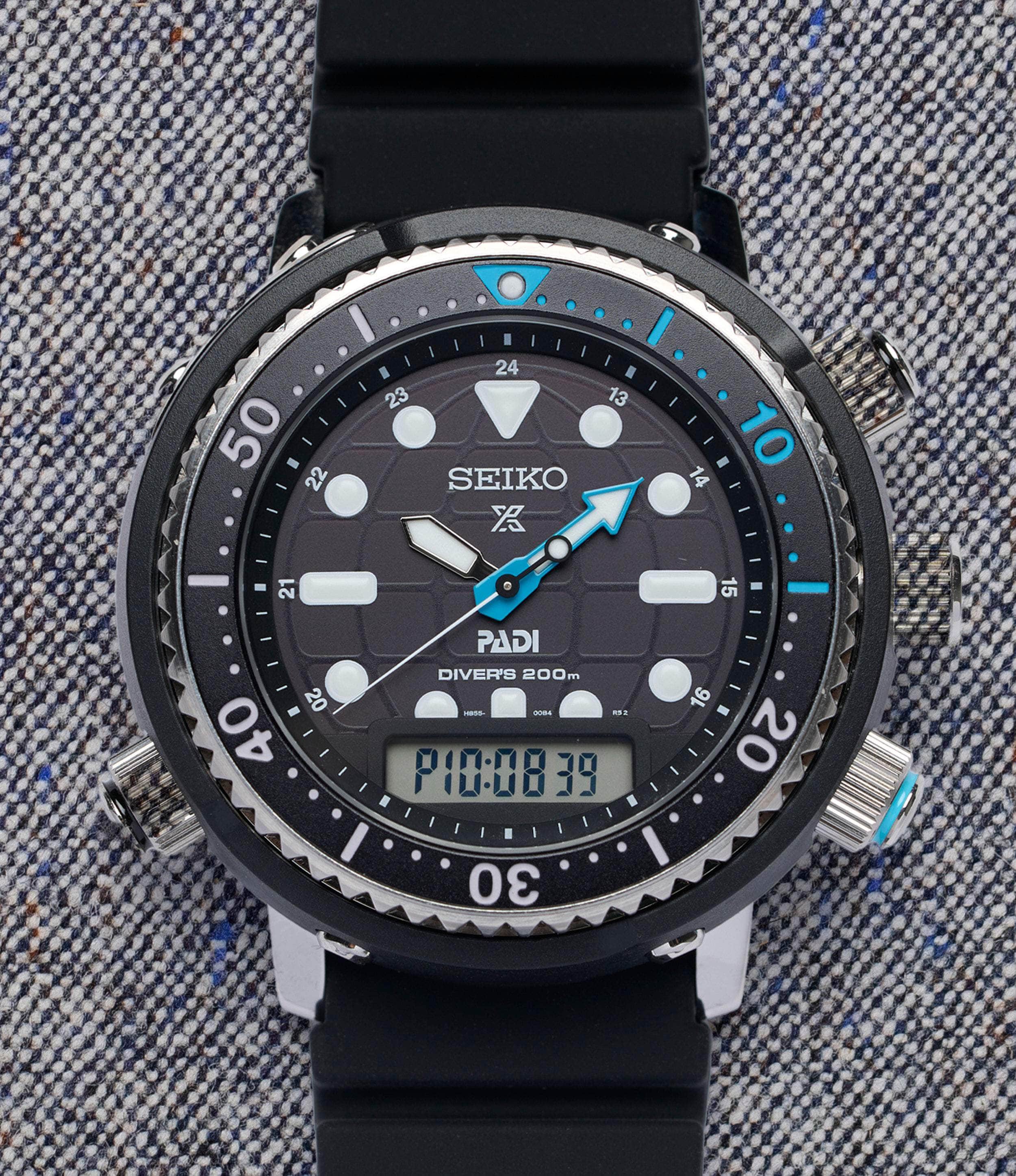 Seiko Watch Black - SNJ035 Prospex Ana-Digi Solar Diver