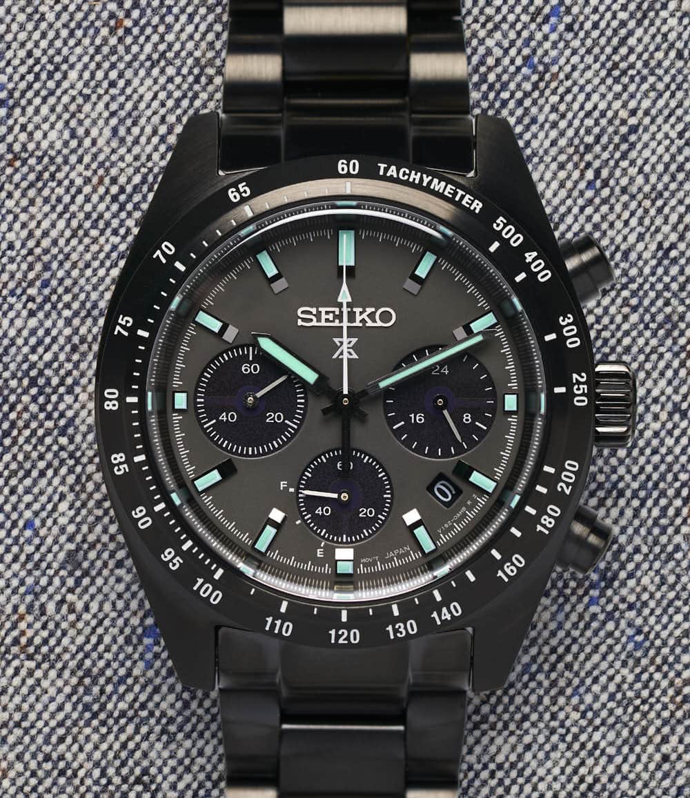 Seiko Watch Black on Black - SSC917 Prospex Speedtimer Solar Chronograph