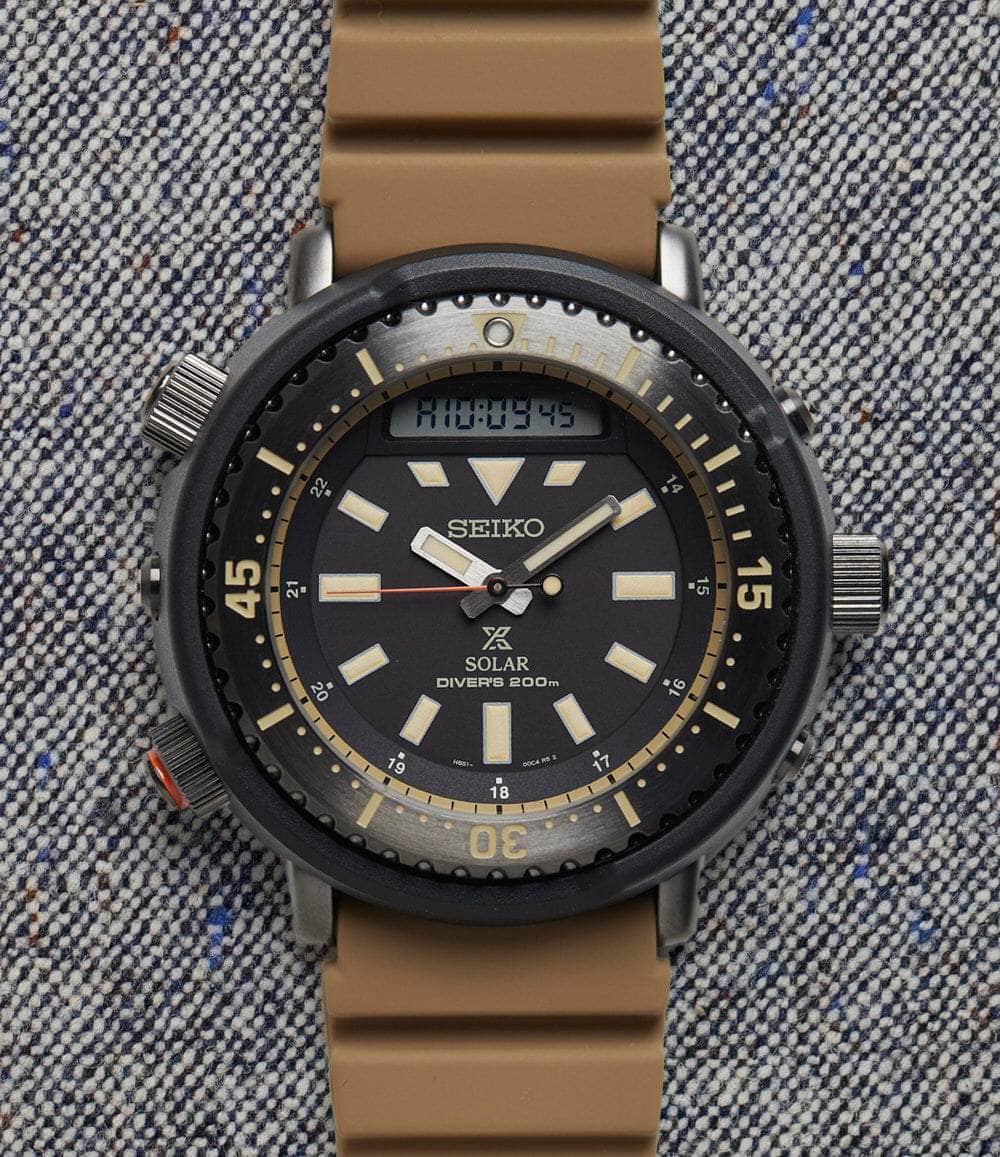 Seiko Watch Tan - SNJ029 Prospex Ana-Digi Solar Diver