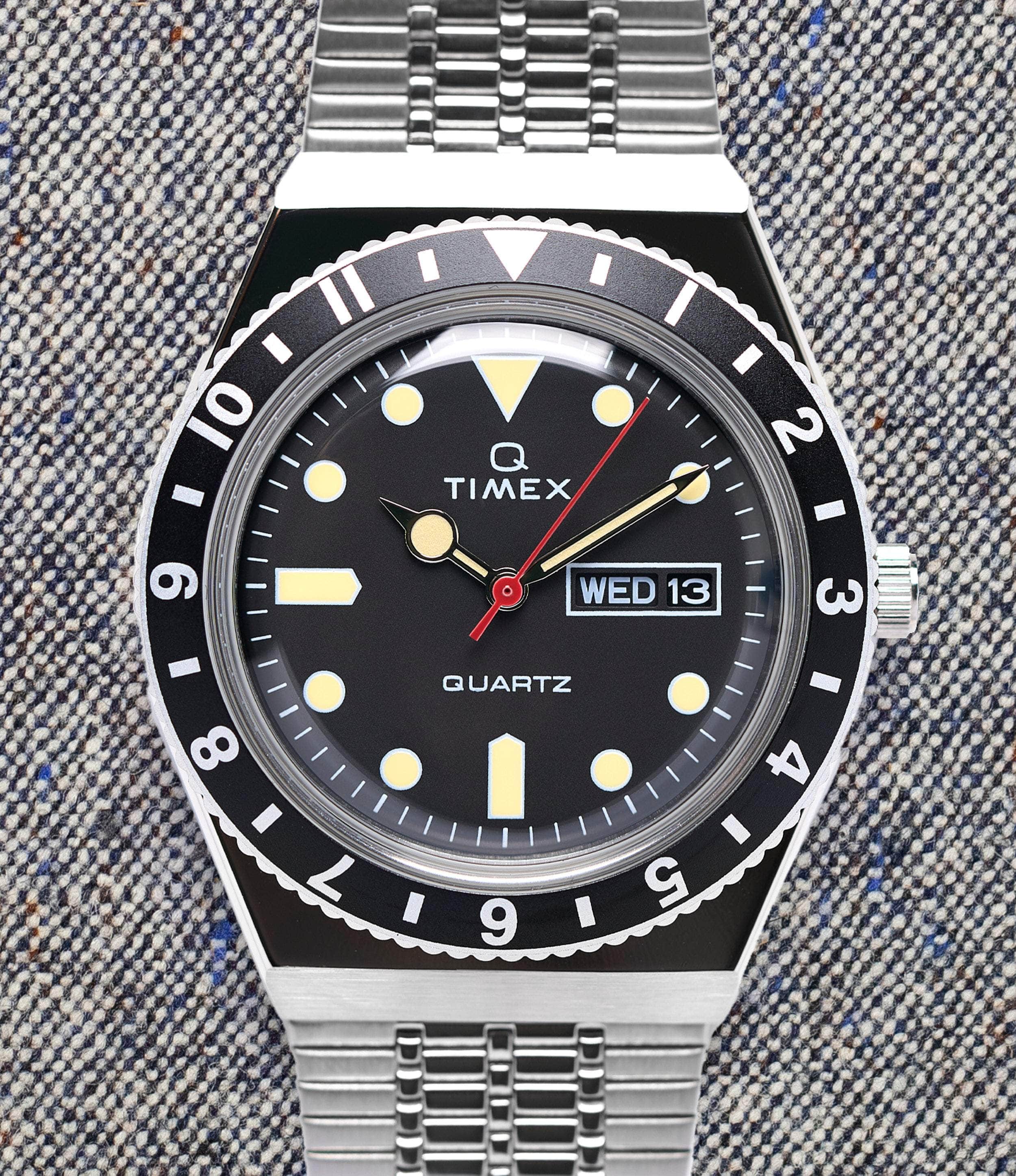 Timex Watch Black/Stainless Steel Q Timex Reissue 38mm